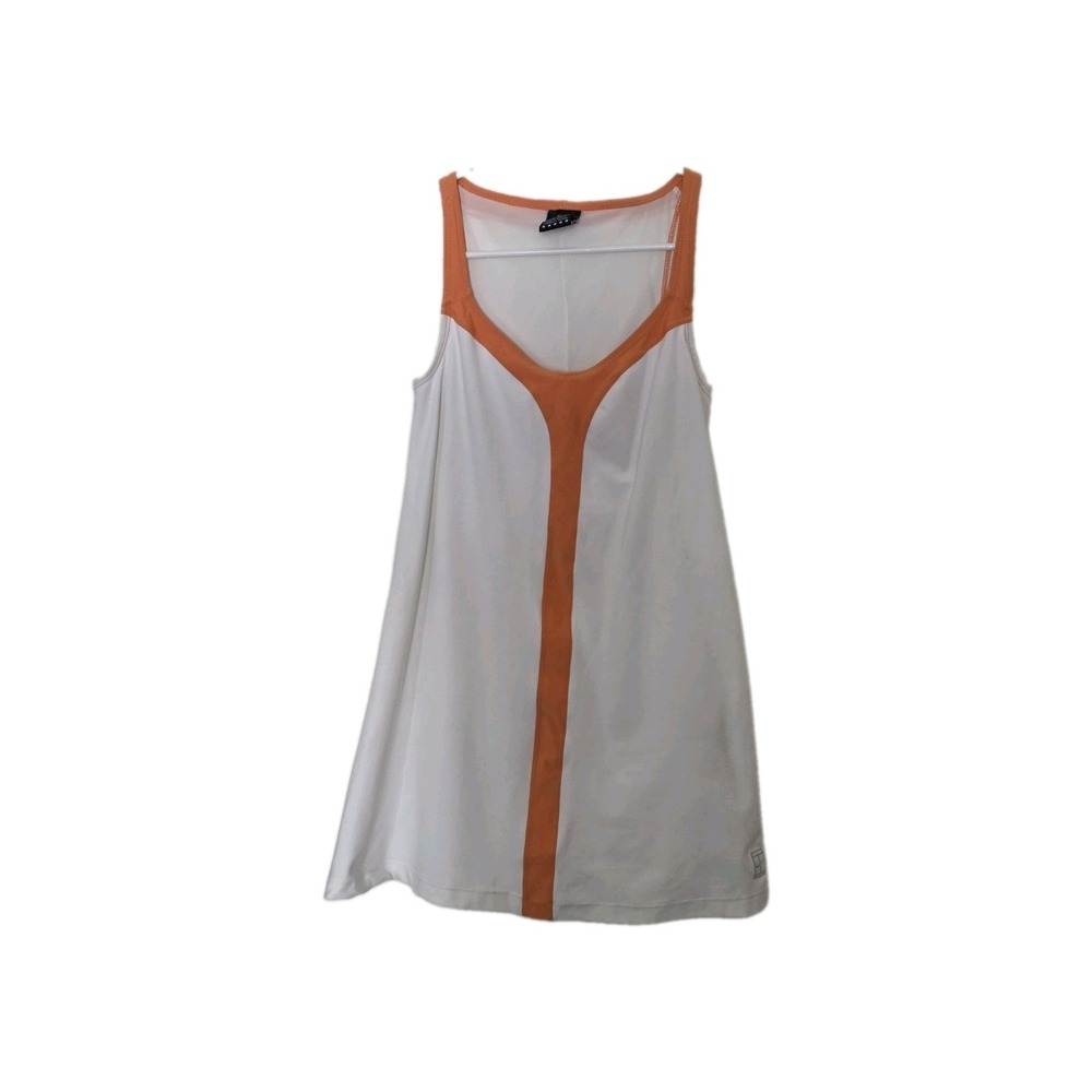 Y2k Nike Alpha Project Tennis Dress Built In Shorts and Bra White/Orange Logo